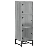 Buffet avec portes en verre sonoma gris 35x37x120 cm