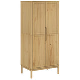 Garde-robe FLORO cire marron 77x53x171 cm bois massif de pin