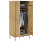 Garde-robe FLORO cire marron 77x53x171 cm bois massif de pin