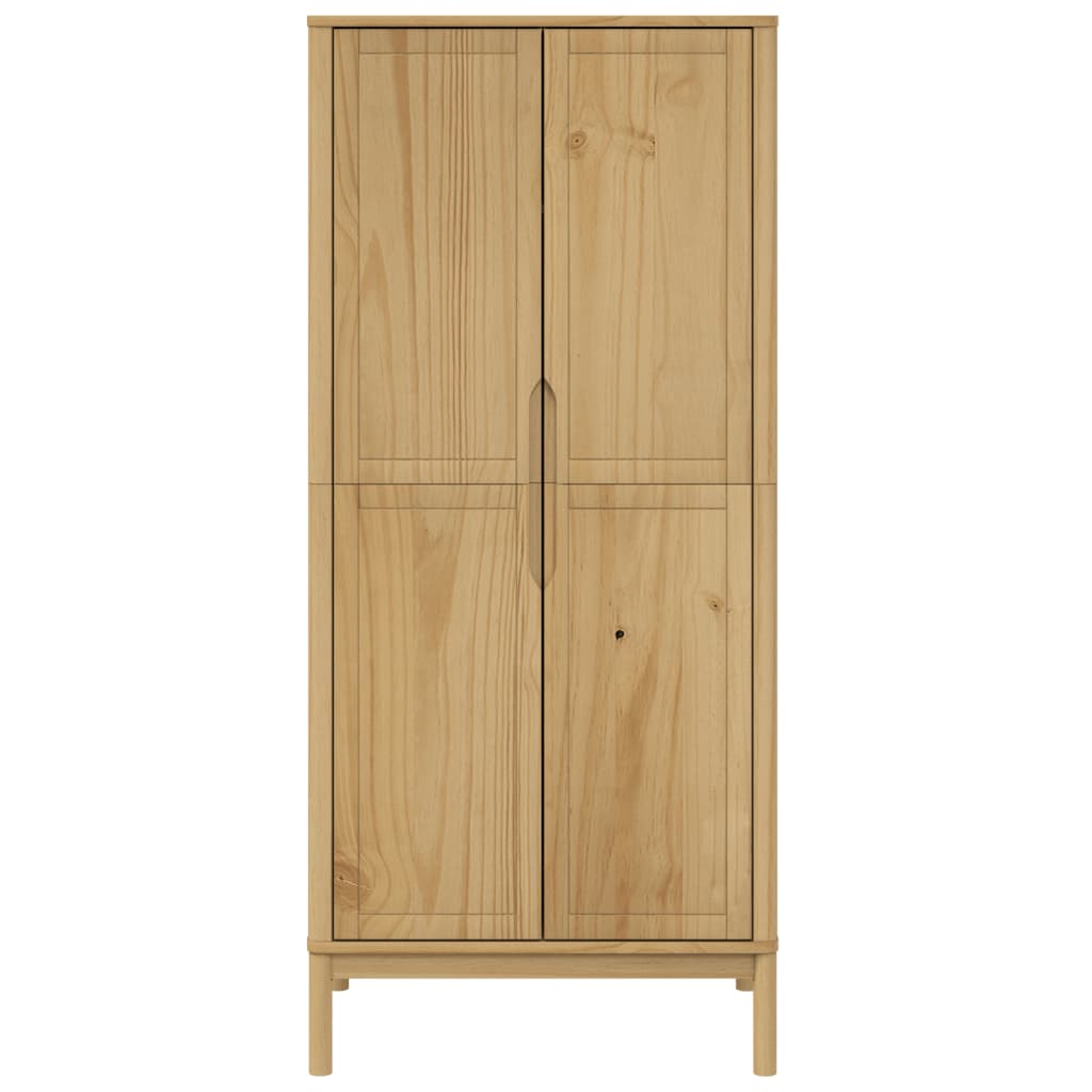 Garde-robe FLORO cire marron 77x53x171 cm bois massif de pin