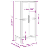 Garde-robe FLORO blanc 77x53x171 cm bois massif de pin