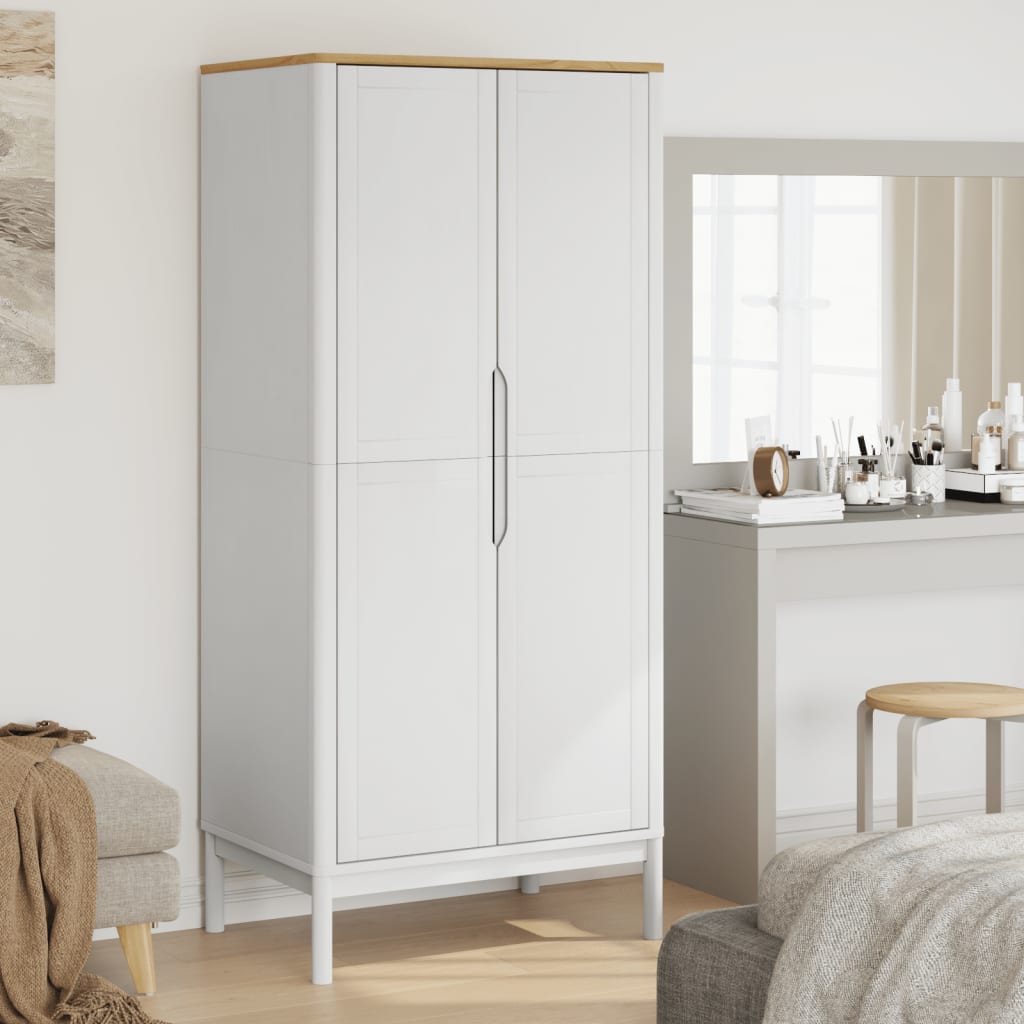 Garde-robe FLORO blanc 77x53x171 cm bois massif de pin