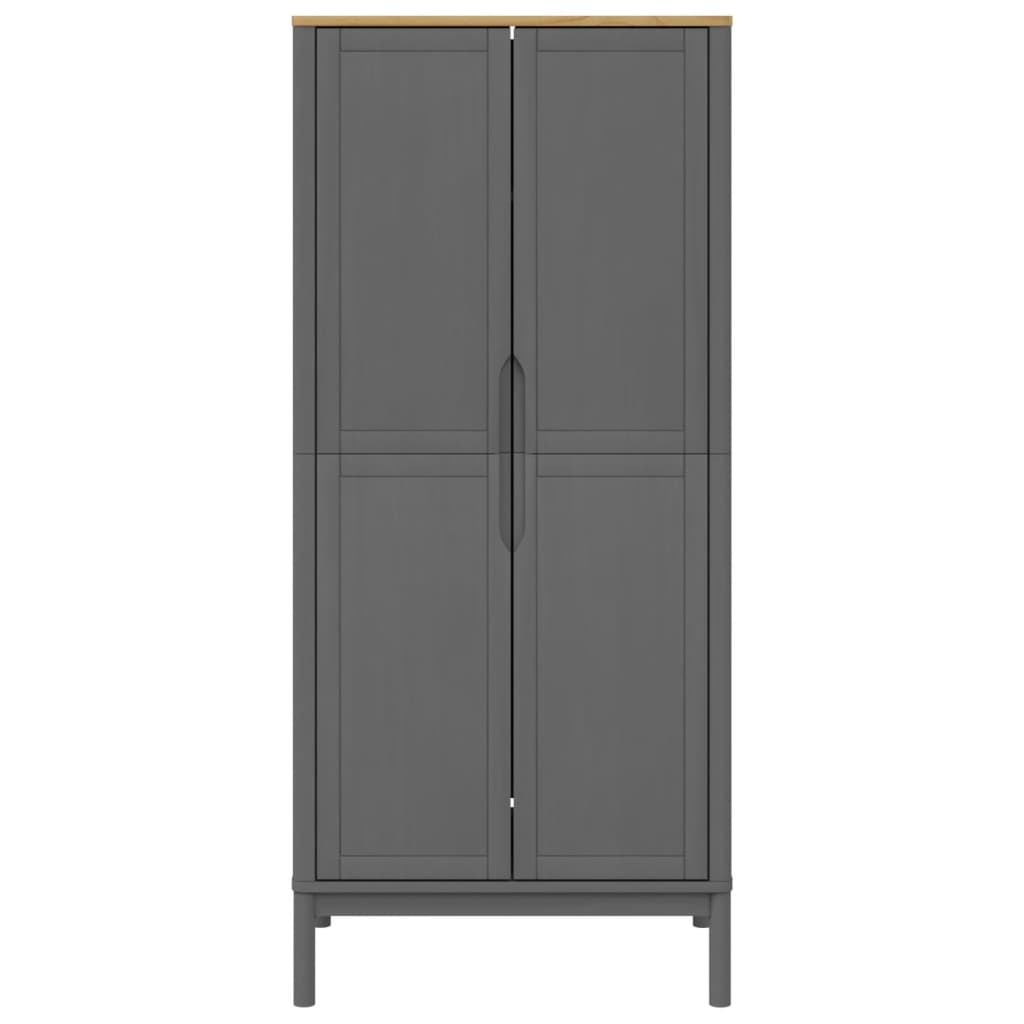 Garde-robe FLORO gris 77x53x171 cm bois massif de pin