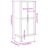 Garde-robe FLORO gris 77x53x171 cm bois massif de pin