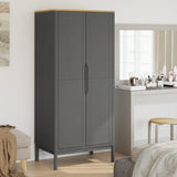 Garde-robe FLORO gris 77x53x171 cm bois massif de pin