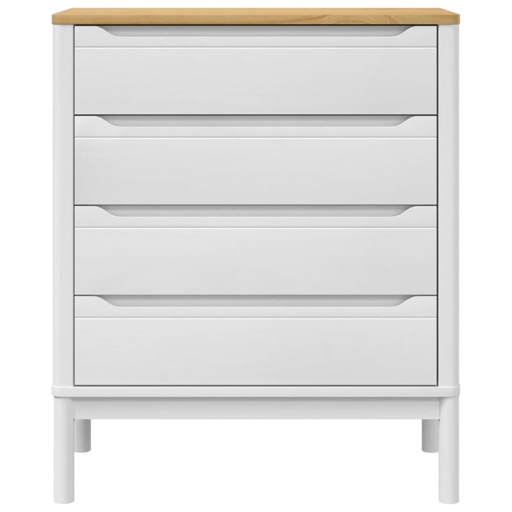 Commode FLORO blanc bois de pin massif