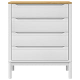 Commode FLORO blanc bois de pin massif