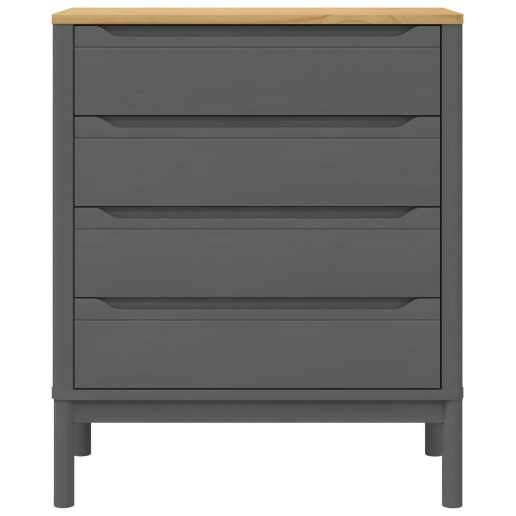 Commode FLORO gris bois de pin massif