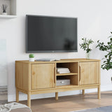 Meuble TV FLORO cire marron 114x43x55 cm bois massif de pin