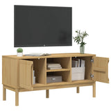 Meuble TV FLORO cire marron 114x43x55 cm bois massif de pin