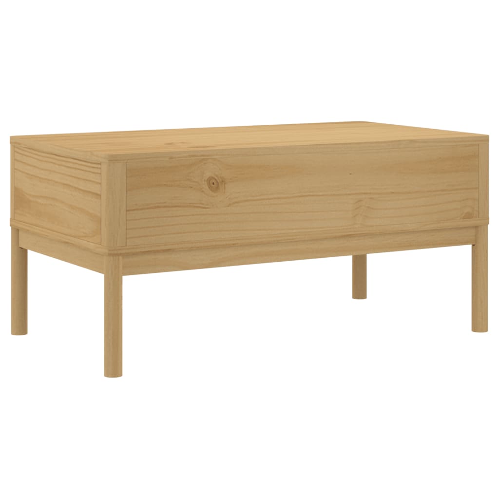 Table basse FLORO cire marron 99x55,5x45 cm bois massif de pin