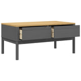 FLORO Couchtisch grau 99x55,5x45 cm massives Kiefernholz