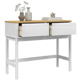 Table console FLORO blanc 89,5x36,5x73 cm bois de pin massif