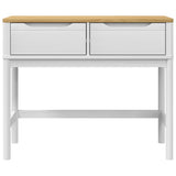 Table console FLORO blanc 89,5x36,5x73 cm bois de pin massif