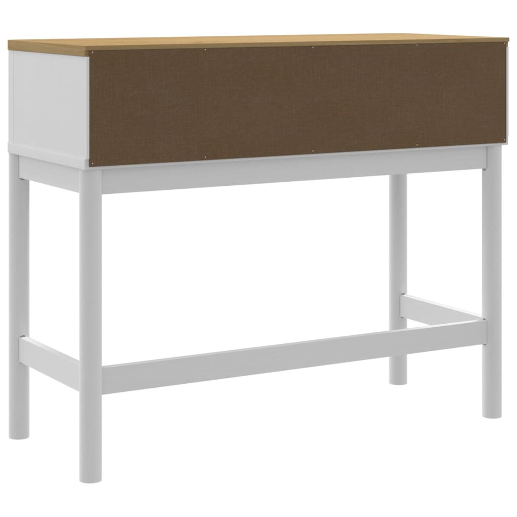 FLORO white console table 89.5x36.5x73 cm solid pine wood