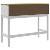 Table console FLORO blanc 89,5x36,5x73 cm bois de pin massif