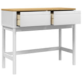 Table console FLORO blanc 89,5x36,5x73 cm bois de pin massif