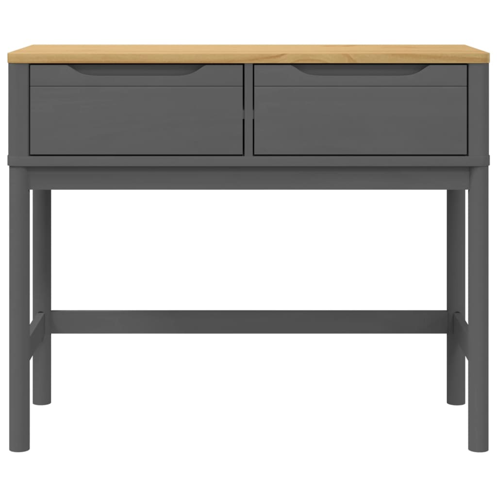 Table console FLORO gris 89,5x36,5x73 cm bois de pin massif