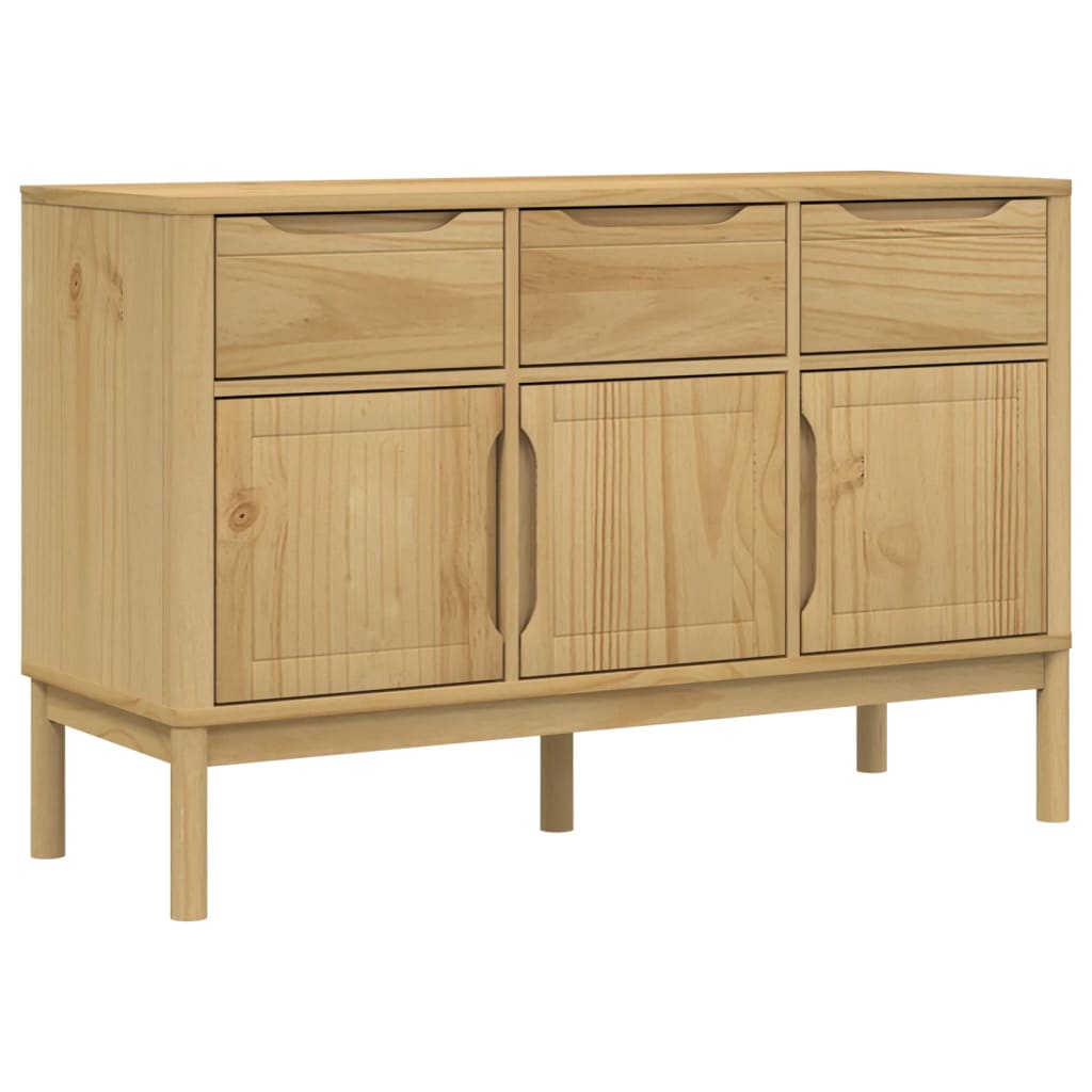 FLORO sideboard waxed brown 114x43x74 cm solid pine wood