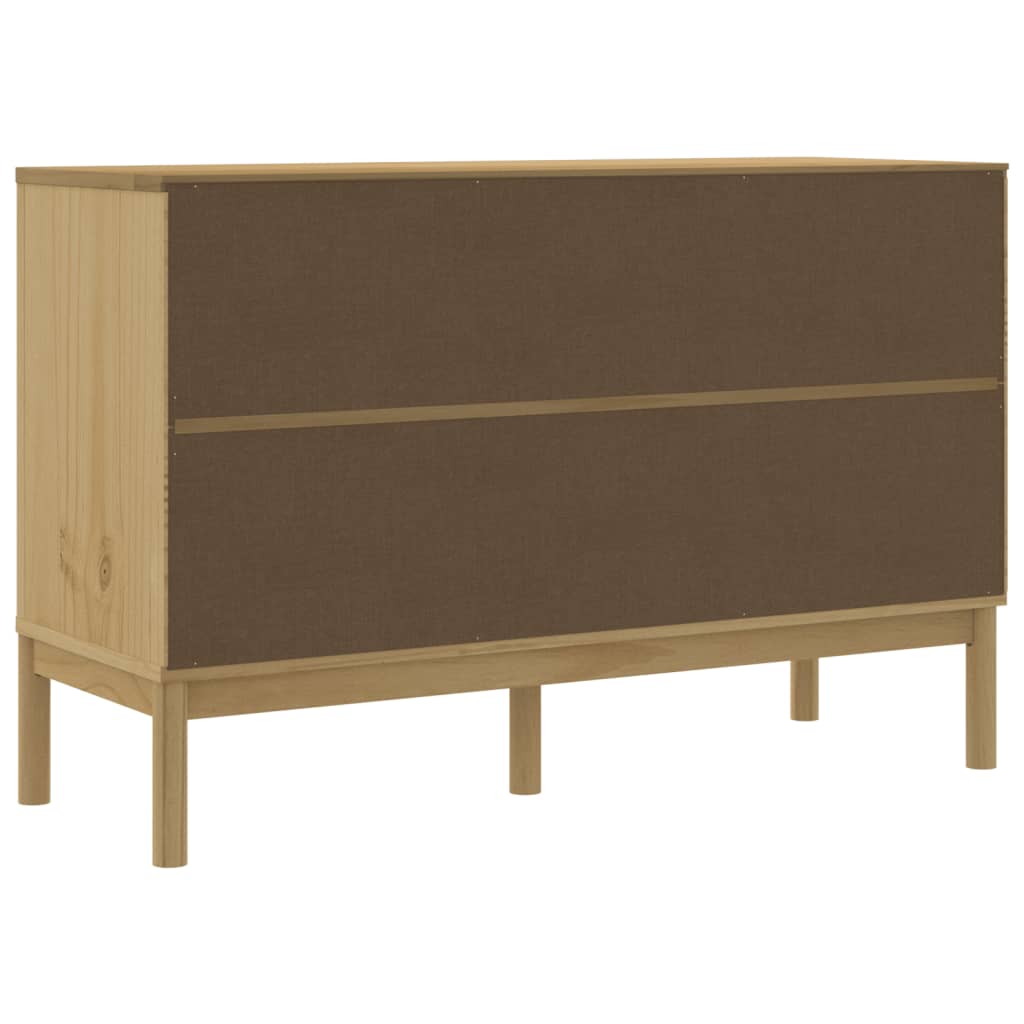 FLORO sideboard waxed brown 114x43x74 cm solid pine wood