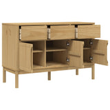 FLORO sideboard waxed brown 114x43x74 cm solid pine wood