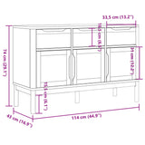 FLORO sideboard waxed brown 114x43x74 cm solid pine wood