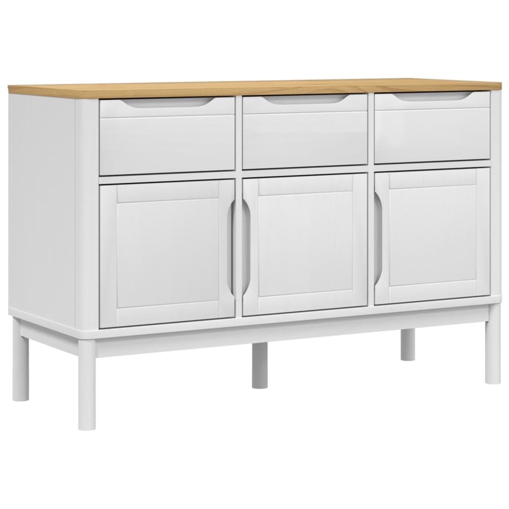 FLORO white sideboard 114x43x74 cm solid pine wood