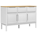 FLORO white sideboard 114x43x74 cm solid pine wood