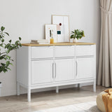 FLORO white sideboard 114x43x74 cm solid pine wood