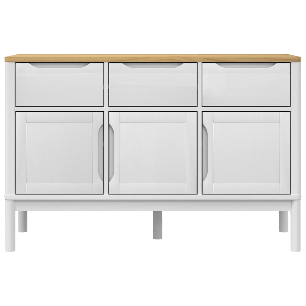 FLORO white sideboard 114x43x74 cm solid pine wood