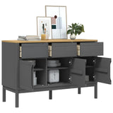 FLORO graues Sideboard 114x43x74 cm aus massivem Kiefernholz