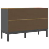 FLORO graues Sideboard 114x43x74 cm aus massivem Kiefernholz