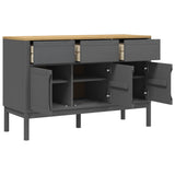 FLORO graues Sideboard 114x43x74 cm aus massivem Kiefernholz