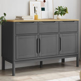 FLORO graues Sideboard 114x43x74 cm aus massivem Kiefernholz