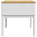 FLORO white bedside table 55x55x54 cm solid pine wood