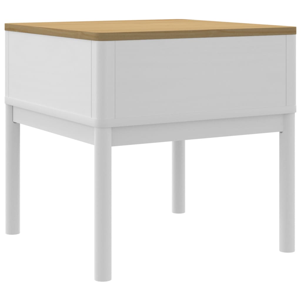 Table de chevet FLORO blanc 55x55x54 cm bois de pin massif