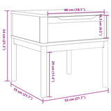 FLORO Nachttisch weiß 55x55x54 cm massives Kiefernholz