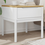 FLORO white bedside table 55x55x54 cm solid pine wood