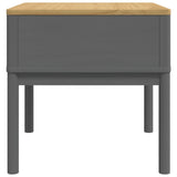 FLORO grey bedside table 55x55x54 cm solid pine wood