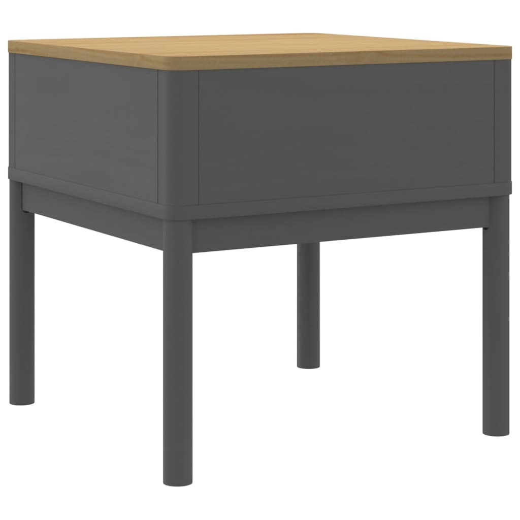 FLORO grey bedside table 55x55x54 cm solid pine wood