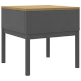 Table de chevet FLORO gris 55x55x54 cm bois de pin massif