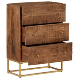 Commode 55x30x76 cm bois massif de manguier et fer