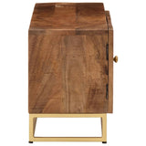 Meuble TV 110x30x40 cm bois massif de manguier et fer