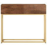 Table console 90x30x76 cm bois massif de manguier et fer