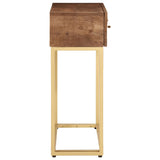 Table console 90x30x76 cm bois massif de manguier et fer