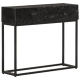 Black console table 90x30x76 cm solid mango wood and iron