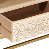 Meuble TV 110x30x40 cm bois massif de manguier et fer