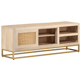 Meuble TV 110x30x40 cm bois massif de manguier et fer