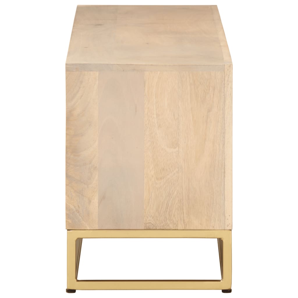 Meuble TV 110x30x40 cm bois massif de manguier et fer