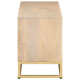 Meuble TV 110x30x40 cm bois massif de manguier et fer